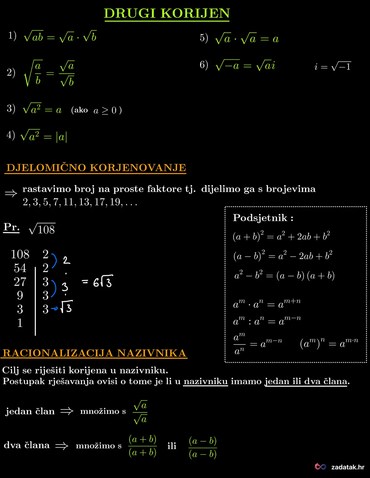Formule: Drugi i treći korijen, stranica 1